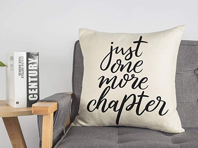 Just One More Chapter Pillow | Gifts for Book Lovers: The Ultimate Guide