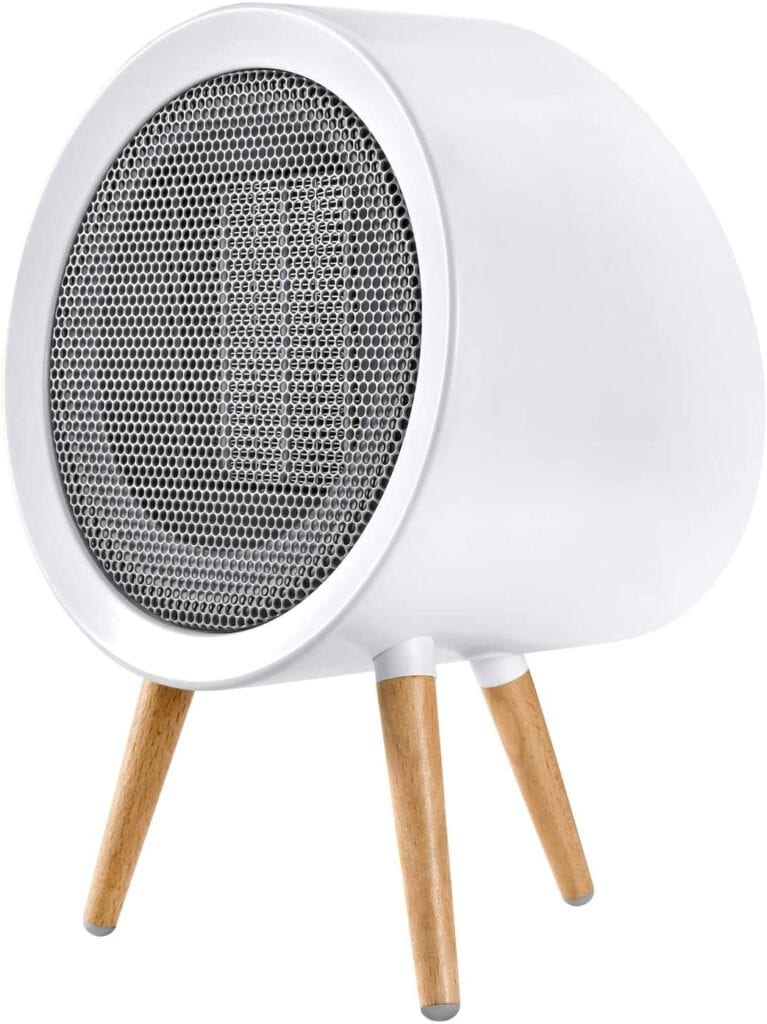 Cloffice Decor Ideas: A tabletop heater and fan for your closet office space