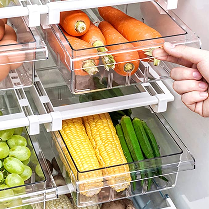Under-Shelf Drawers | Fridge Storage | 30+ Kitchen Accessories & Storage Solutions To Get Organized | Basic Housewife
