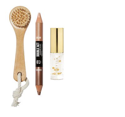 Bundle: Double Act Shadow Stick, In The Stars Lip Oil, Daily Facial Dry Brush ($63 Value)