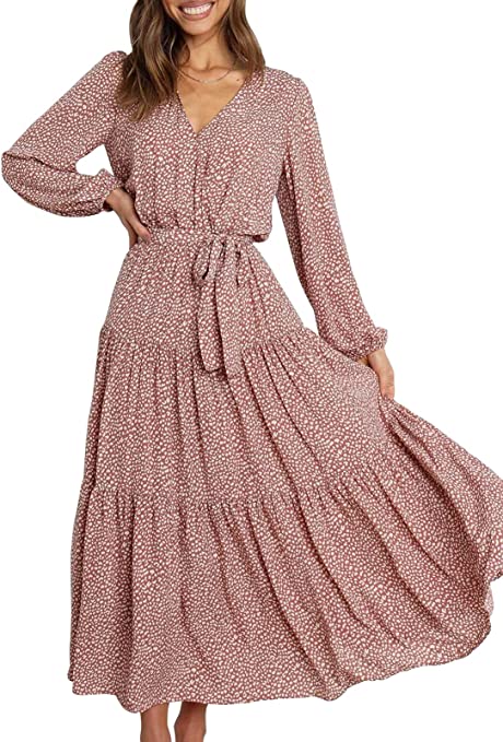 Flowy Boho Chiffon Dress | Must-Have Long Sleeve Casual Dresses for Fall | Basic Housewife