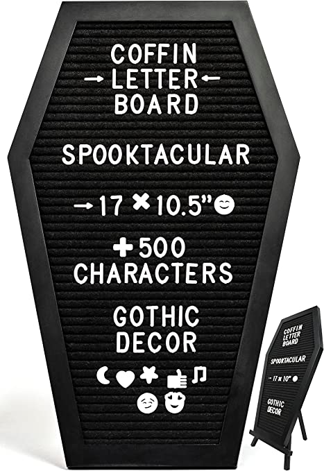 Coffin Letter Board | Must-Have Adult Halloween Party Essentials To Throw The Spookiest Bash of the Year