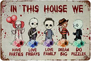 Halloween Movie Tin Sign | Halloween Gifts Ideas for People Who Love Spooky Season Year Round