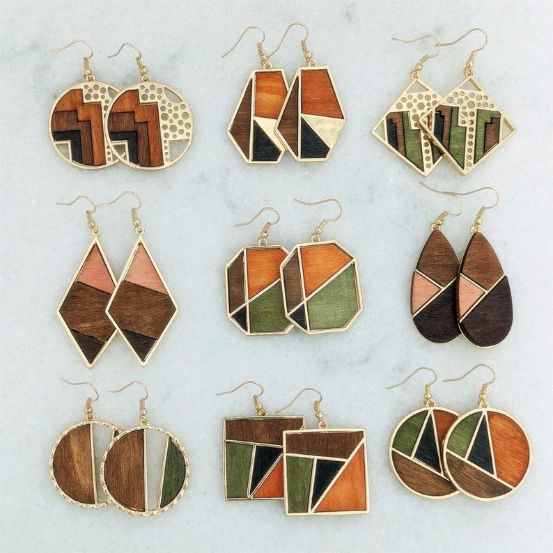 Wood Statement Earrings | 25+ Small Gift Ideas for Friends Under $25 | Basic Housewife