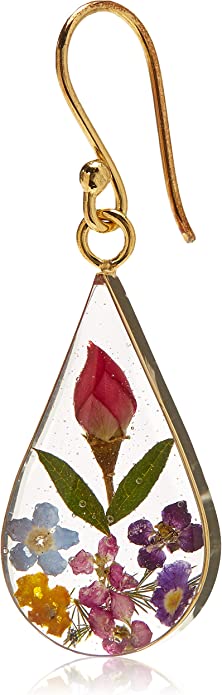 Pressed Flower Teardrop Earrings | 25 Unique Gifts for Plant Lovers | BasicHousewife