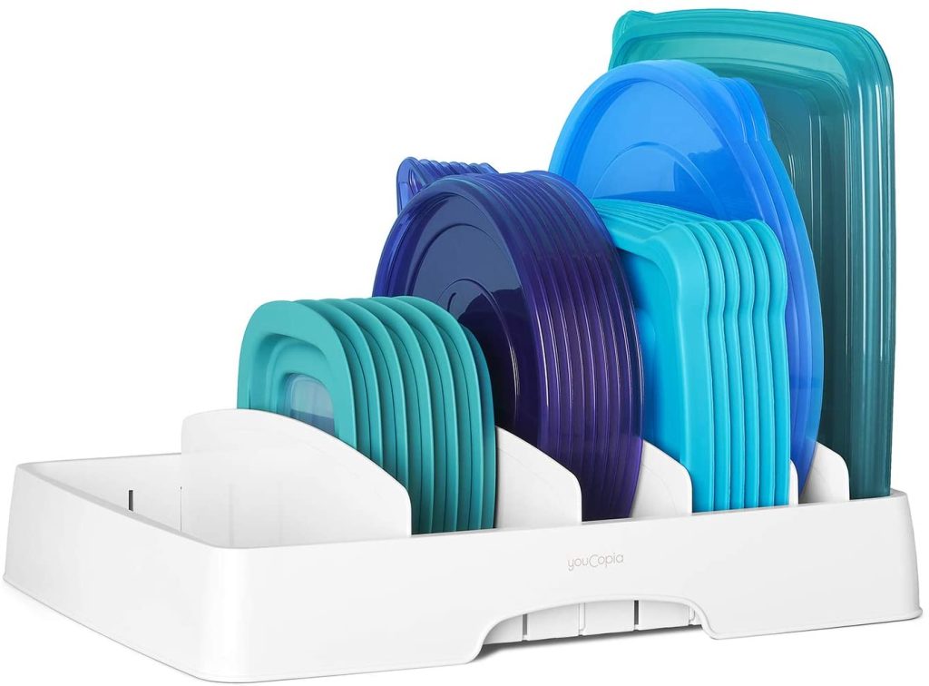 Tupperware Lid Organizer | Pantry Storage | 30+ Kitchen Accessories & Storage Solutions To Get Organized | Basic Housewife