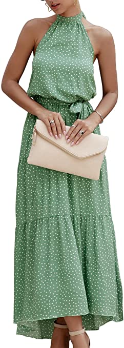 Halter Maxi Dress | Affordable Wedding Guest Dresses | Basic Housewife