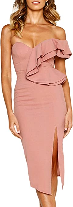 Ruffled One Shoulder Dress |