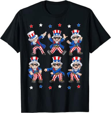 Dabbing Uncle Sam Shirt | Fourth of July Clothes for Kids