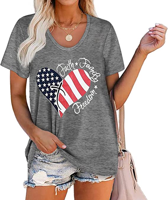 'Faith, Family, Freedom' Shirt | Fourth of July Clothes for Women