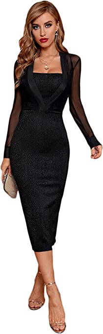 Mesh Long Sleeve Dress | The Best Long Sleeve New Years Eve Dresses on Amazon